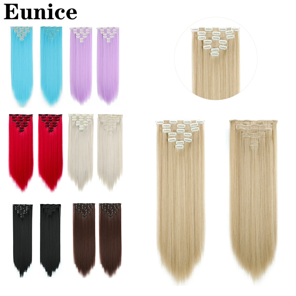 22 дюймовая длинная прямая искусственная прическа для наращивания волос