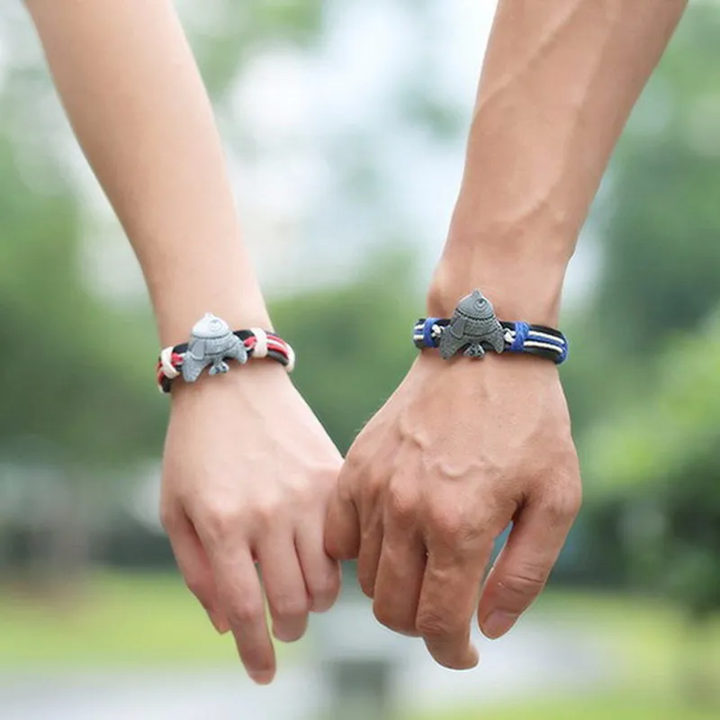 Плетеный браслет на запястье из натуральной кожи с подвеской в виде рыбьей кости