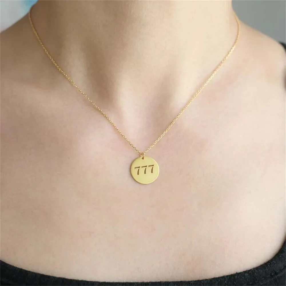 

Custom Healing Numbers Necklace Round Circle Charm Devil Choker Personalized Jewelry Angel Number Pendant Necklaces For Women