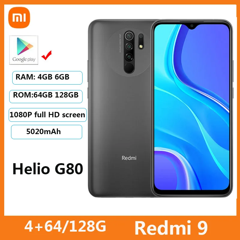 

Global Version Xiaomi Redmi 9 6GB 128GB / 4GB 64GB Smartphone Helio G80 Octa Core 13MP Quad Camera 6.53" FHD+ Display 5020mAh