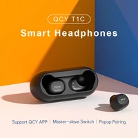 qcy t1c new wireless headphones mini dual bluetooth v5 0 earphones 3d stereo sound with app custom