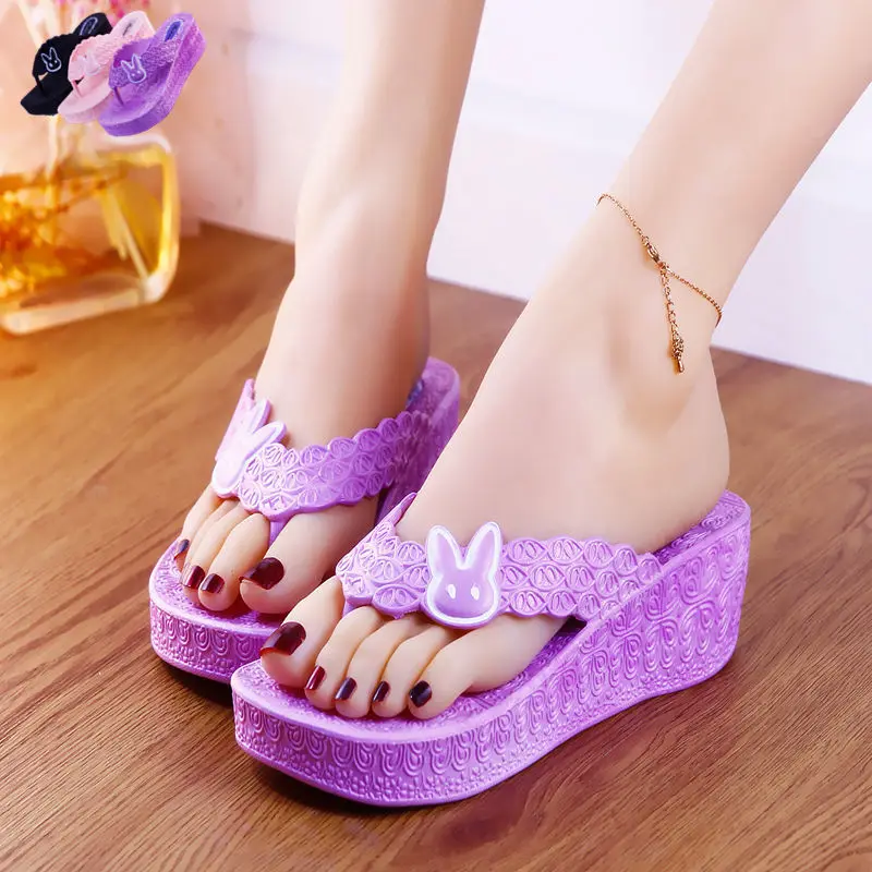 

Шлепанцы женские на плоской подошве, Нескользящие пикантные, модная повседневная пляжная обувь, летние тапочки с кроликом