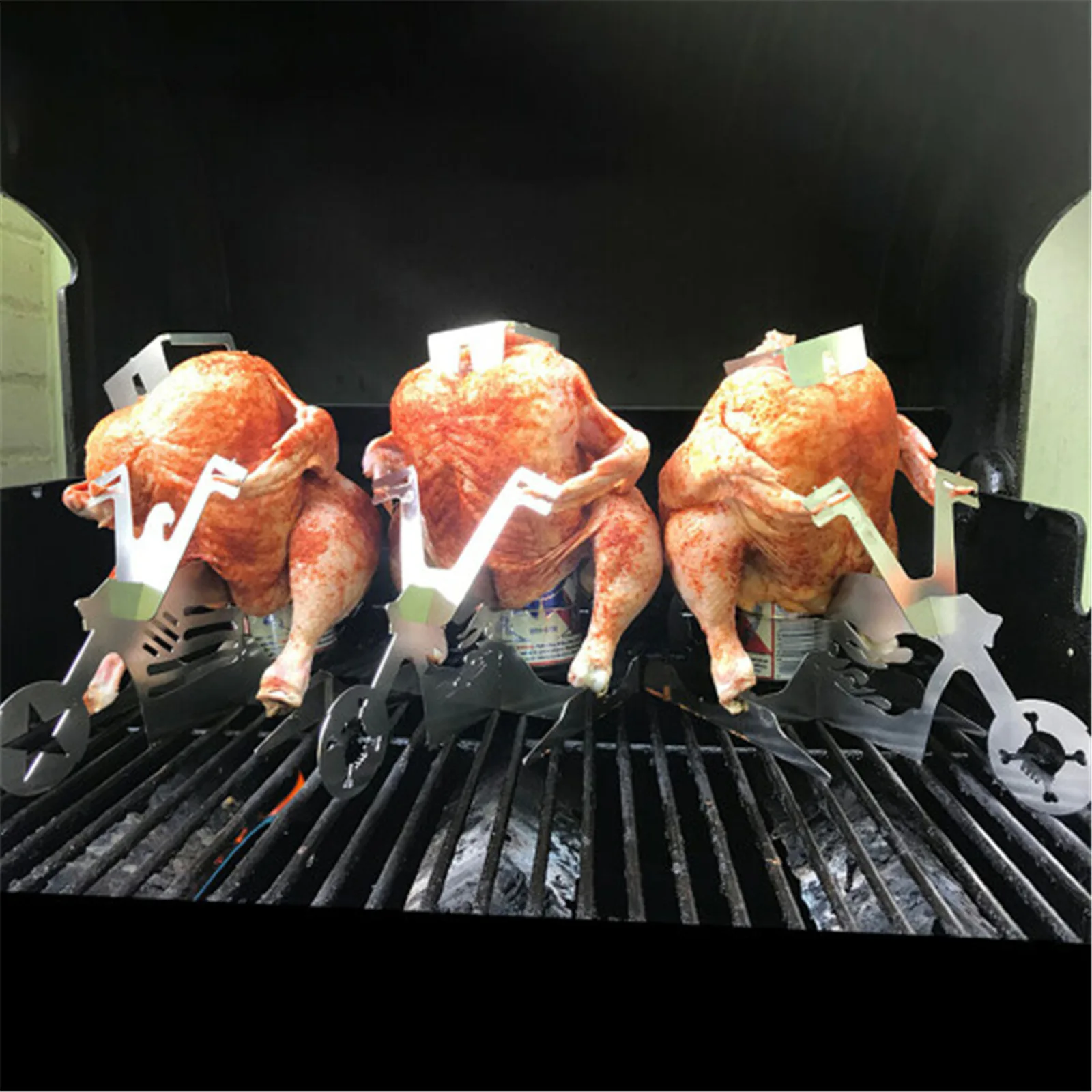 

Barbecue Grill Chicken Leg Rack Stainless Steel Stand Bbq Barbecue Tools Portable Roast Chicken Barbecue Outdoor Camping Grill