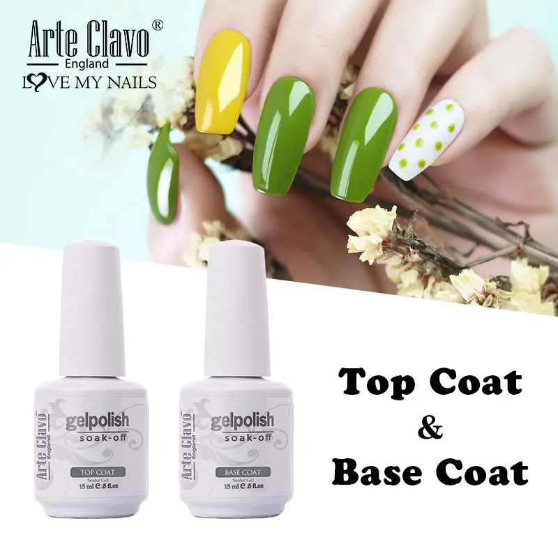 

Arte Clavo No Wipe Top Coat Base Coat Primer Soak Off UV LED Primer Gel Polish Long Lasting Gel Lacquer Nail Art Hybrid Varnish