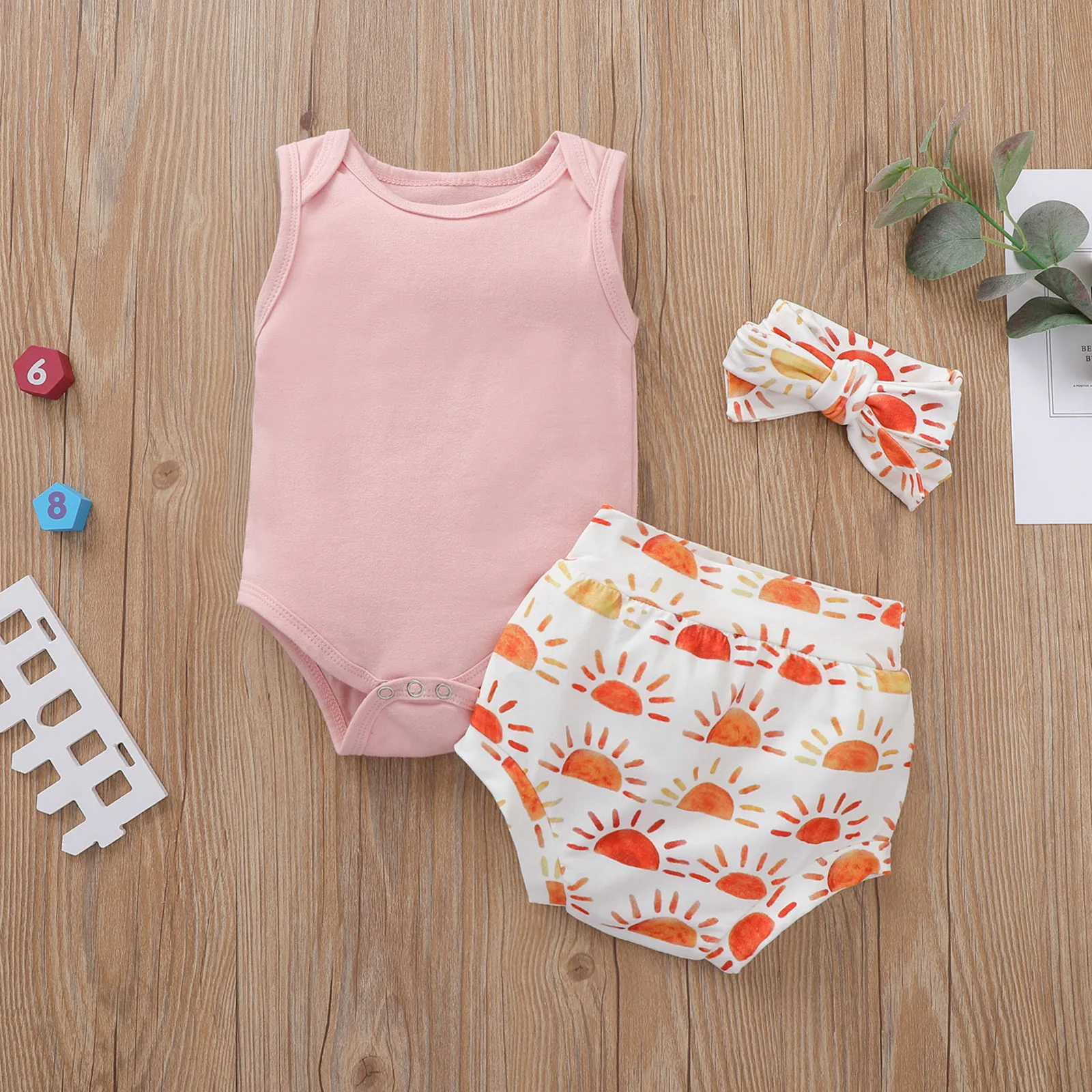 Комплект для девочек от 0 до 24 месяцев Pudcoco летний комплект из 3 предметов боди без