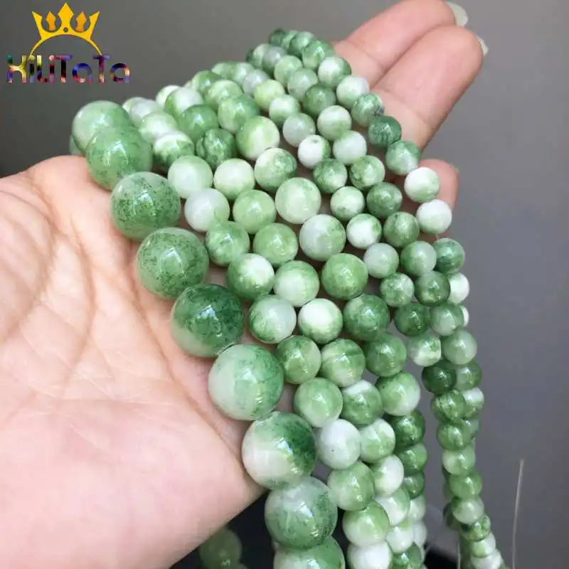 Натуральные нефриты каменные бусины Круглые зеленые белые свободные