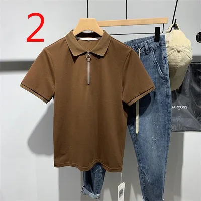 

Men's letter striped ice silk T-shirt summer thin section tight tide brand half sleeve