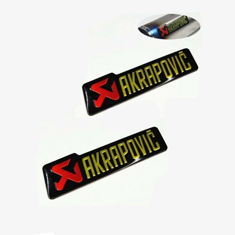 2PC Sticker Motorcycle Exhaust Heat Resistant Badge Decal Akrapovic