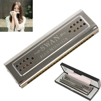 professional swan 24 holes key of cg double side tremolo harmonica