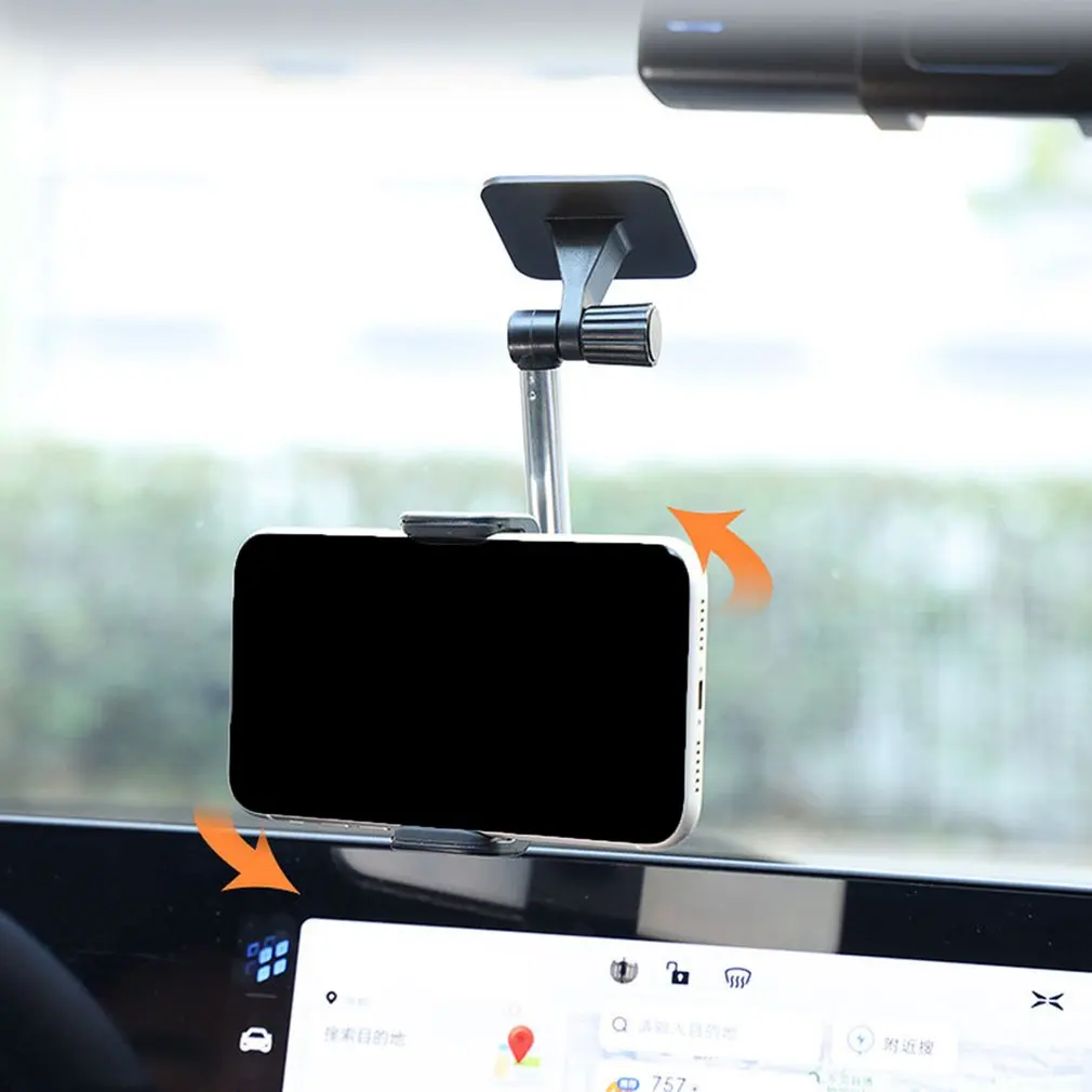 

2021 New Rotatable Adjustable Support Car Rearview Mirror Mount Mobile Phone Stand Seat GPS Handsfree Car Holder Universal