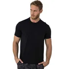 Мужская облегающая футболка с коротким рукавом, Повседневная Однотонная футболка из чистого хлопка, с круглым вырезом, для бега, лето 2021