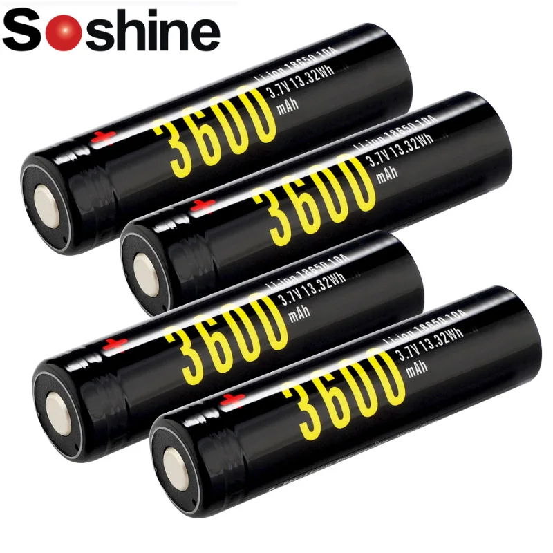 

Soshine 18650 USB перезаряжаемые батареи 3,7 в 3600 мАч литий-ионная батарея