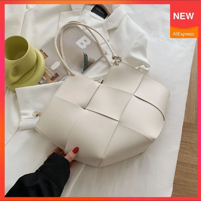 

Trendy Brand Soft Leather Braid Shoulder Bags Large Capacity Women Tote Bag Fashion Luxury Designer Handbag