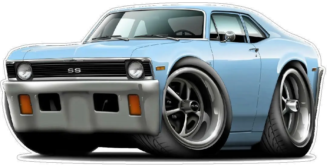 

For 71-72 Chevy Nova SS 350 Turbo Fire Muscle Car Wall Graphic Decal Poster Cling