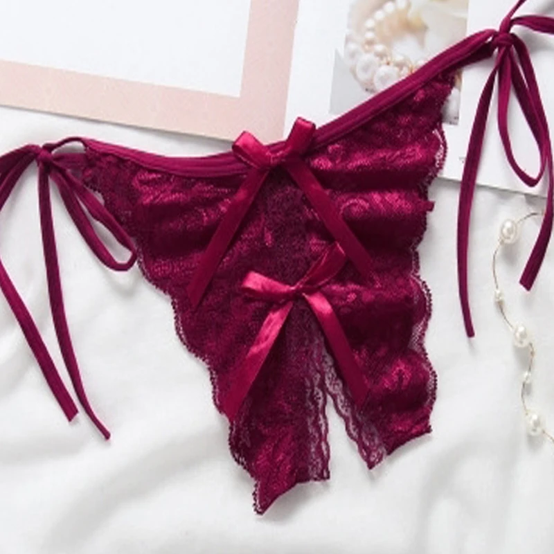 Сексуальные женские стринги с открытой пилкой кружевное нижнее белье для женщин