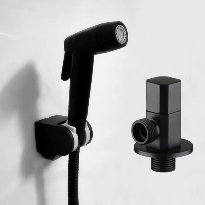 Двухфункциональный черный туалетный распылитель для подгузников биде душевой