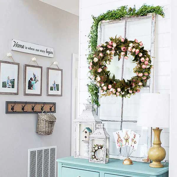 

Promotion! Christmas Flower Wreath Rose Garland With Elegant Best For Home Wall Door And Window Decoration Wedding Decoration