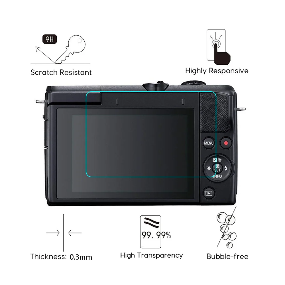 2 шт. прозрачное закаленное стекло для Canon EOS M200 M100 M6 M6II M3 M10 M50 M5 M50II M M2