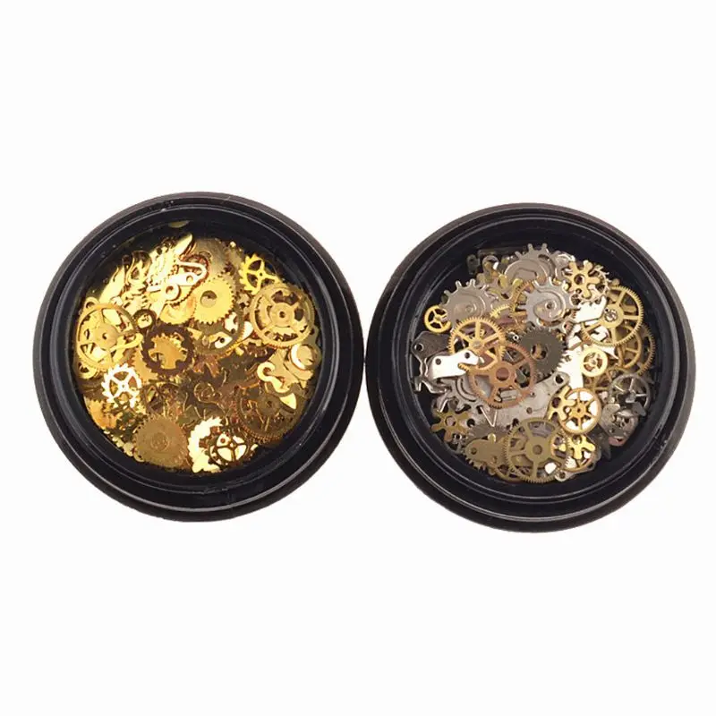 

2 Box Mini Mixed Steampunk Cogs Gear Clock Charm UV Frame Epoxy Resin Jewelry Fillings