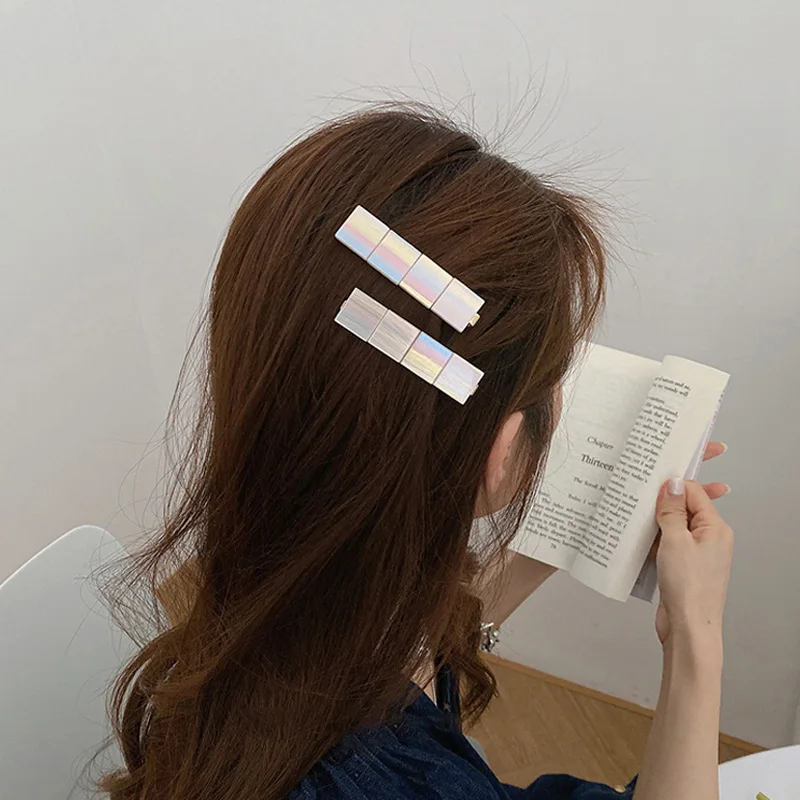 

Милые заколки для волос в Корейском стиле для девочек, заколка для волос с белым сердцем Аврора, женская заколка с утконосом, модная темпера...