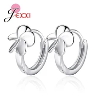trendy style 925 sterling silver small exquisite earring hoops hot sale women girls sweet flower hoops wholesale