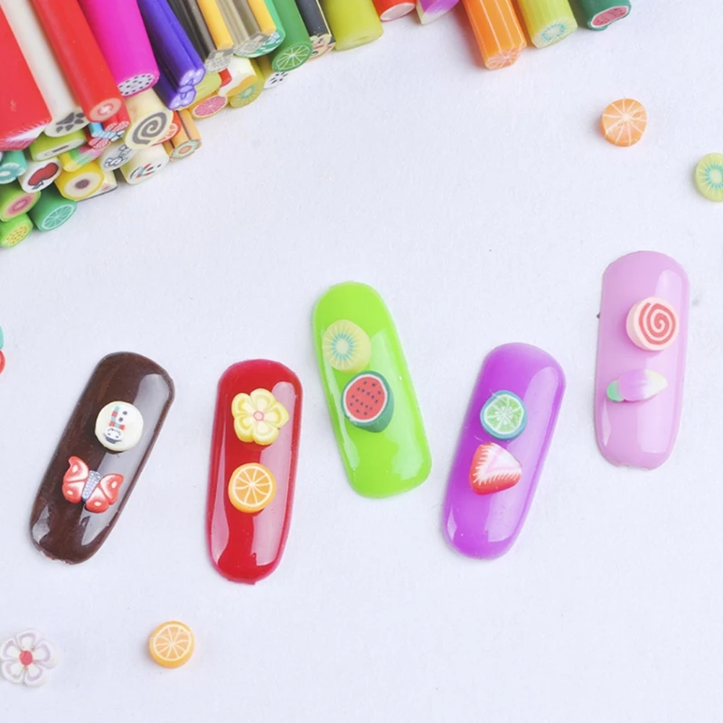 

50Pcs 3D Nail Art Cake Pattern Manicure Canes Sticks Rods Stickers Gel Tips