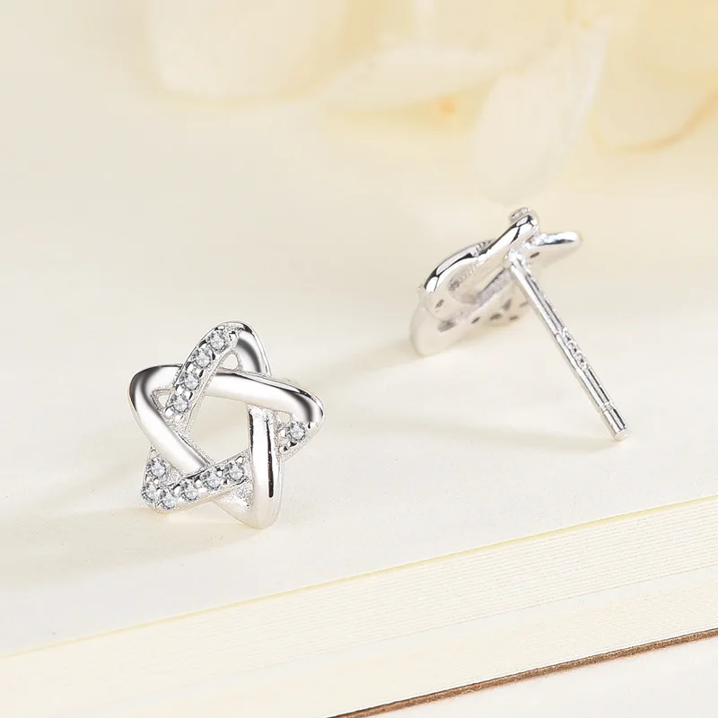 

Japan And South Korea Fengsen Temperament Sweet Lady Earrings Trinkets Diamond Five Pointed Star Net Red Minority