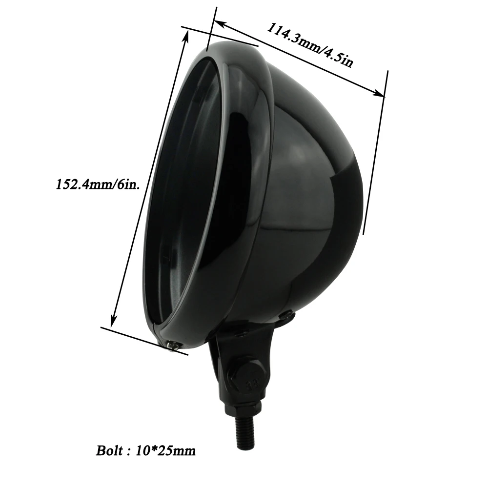Motorcycle 5.75 Inch 5.75" Headlight Housing Shell Lamp Bucket Bottom Mounting For Harley Honda Yamaha 5-3/4" LED Headlamp |