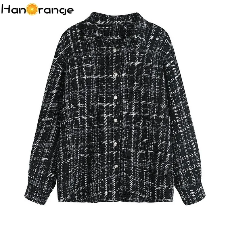 

Vintage Gingham Plaid Shirt Women Autumn Spring 2021 Korean Style Loose Fashion Ladies Tops Plus Size