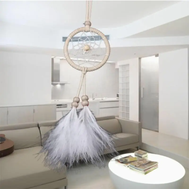 Креативный ловец мечты ручной работы с перьями ветряные колокольчики для