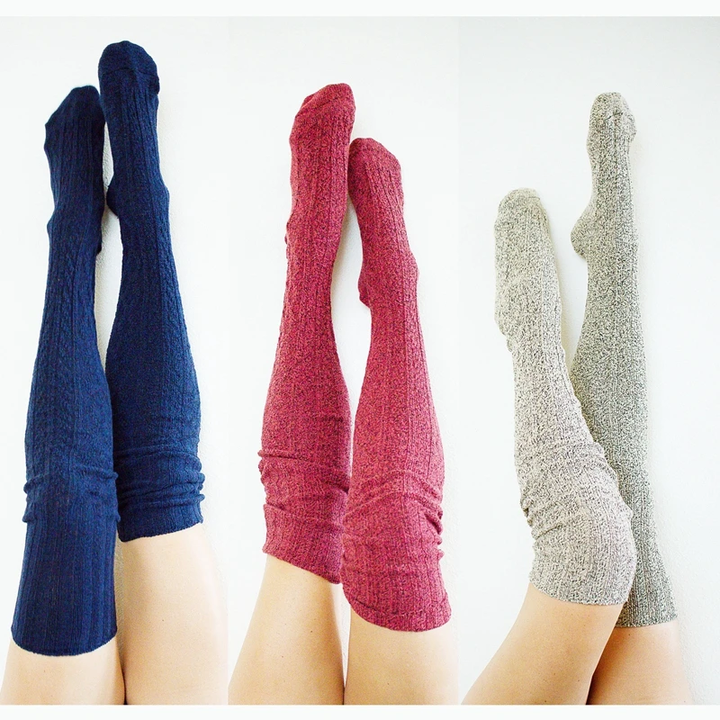 Женские длинные чулки выше колена высокие до бедра вязаные колена|fashion stockings|stockings
