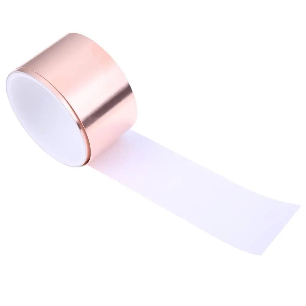 1 band 50mm x 2m einseitig band folie band klebstoff leitfähigen kupfer gitarre pickup einzelnen leitfähigen klebstoff für gitarre free