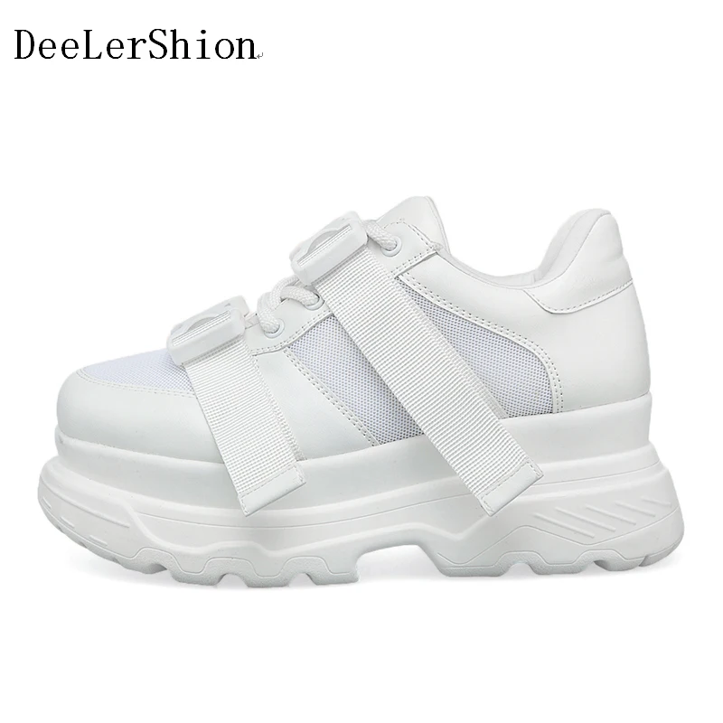 

Women's Platform Chunky Sneakers 2021 Fashion Mesh Buckle female Thick Bottom Shoes Woman's Vulcanize Sports Casual Shoes Ladies