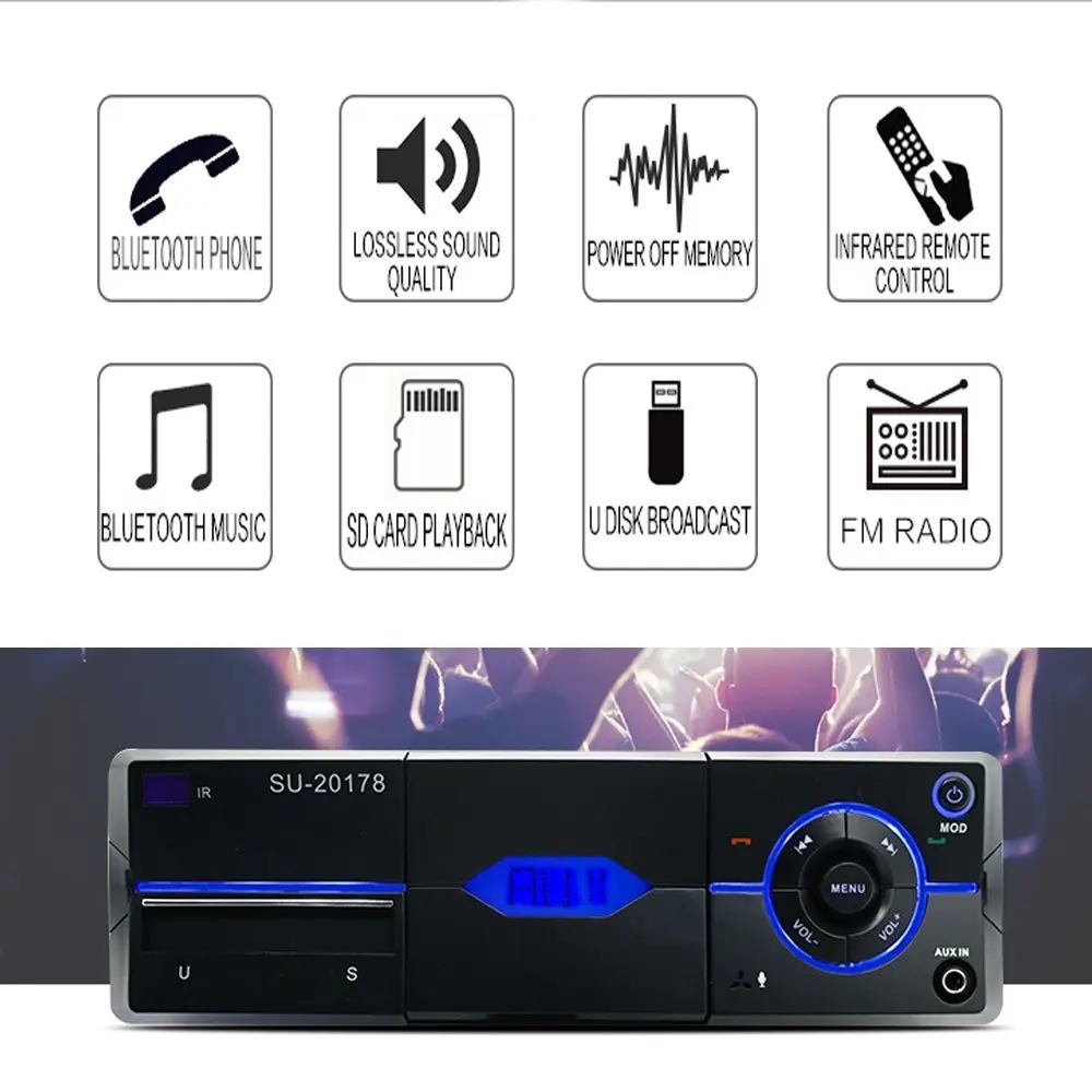 Новинка 1Din Автомобильный стереопроигрыватель mp3 плеер головное устройство Bluetooth