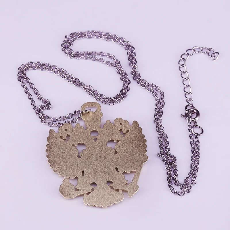 Золотой герб России двойной двух голового орла Цепочки и ожерелья эмблема