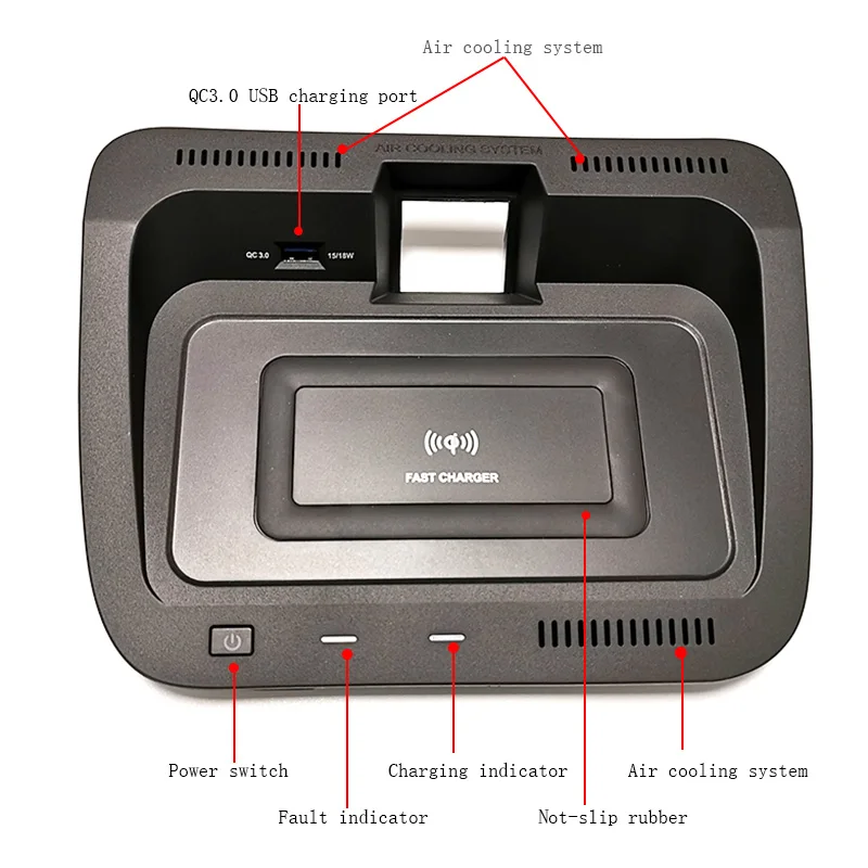 For Toyota RAV4 RAV 4 2019 2020 10W car QI wireless charger phone holder center console storage box charging plate |