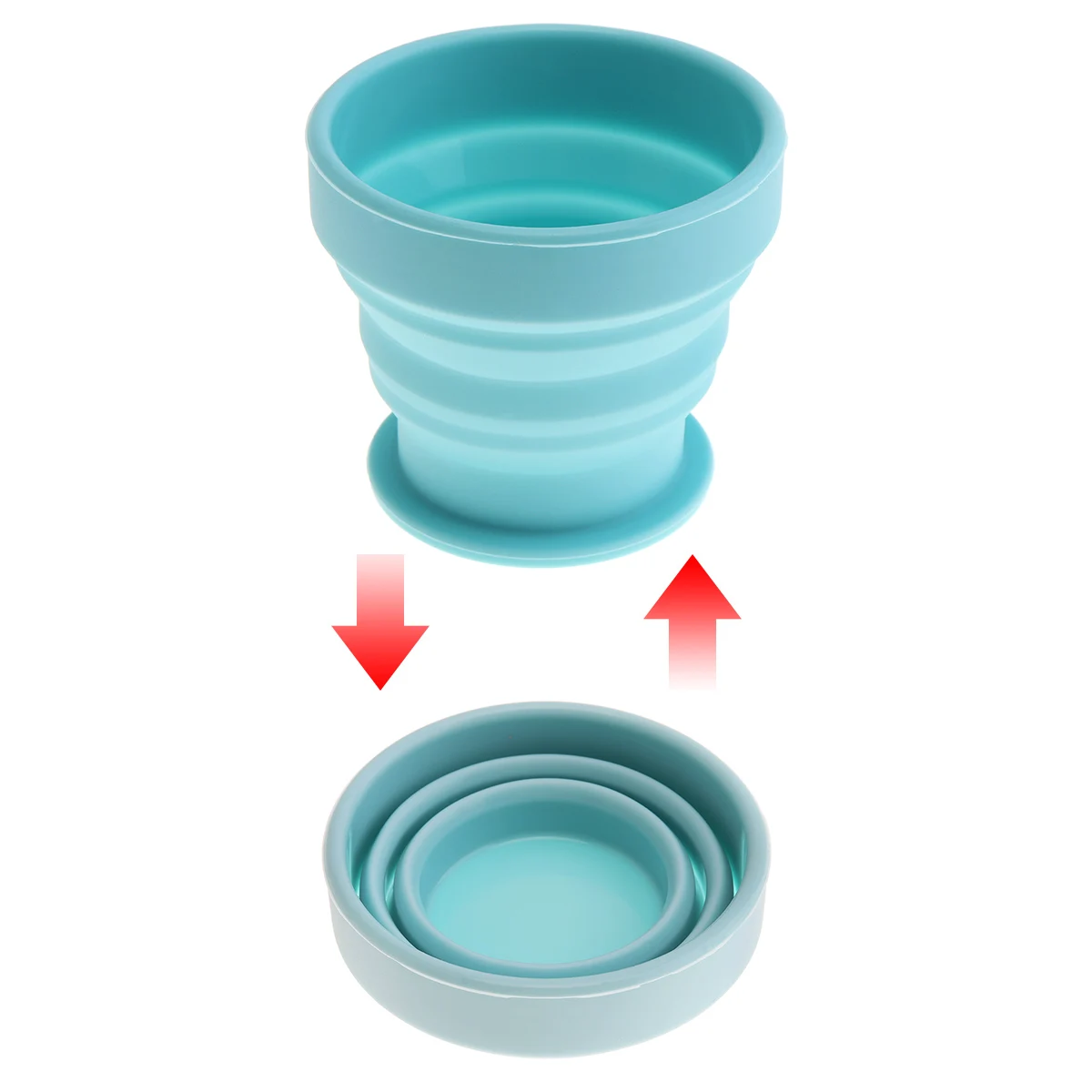 Портативная круглая Масштабируемая силиконовая складная чашка 100 мл/350 мл с