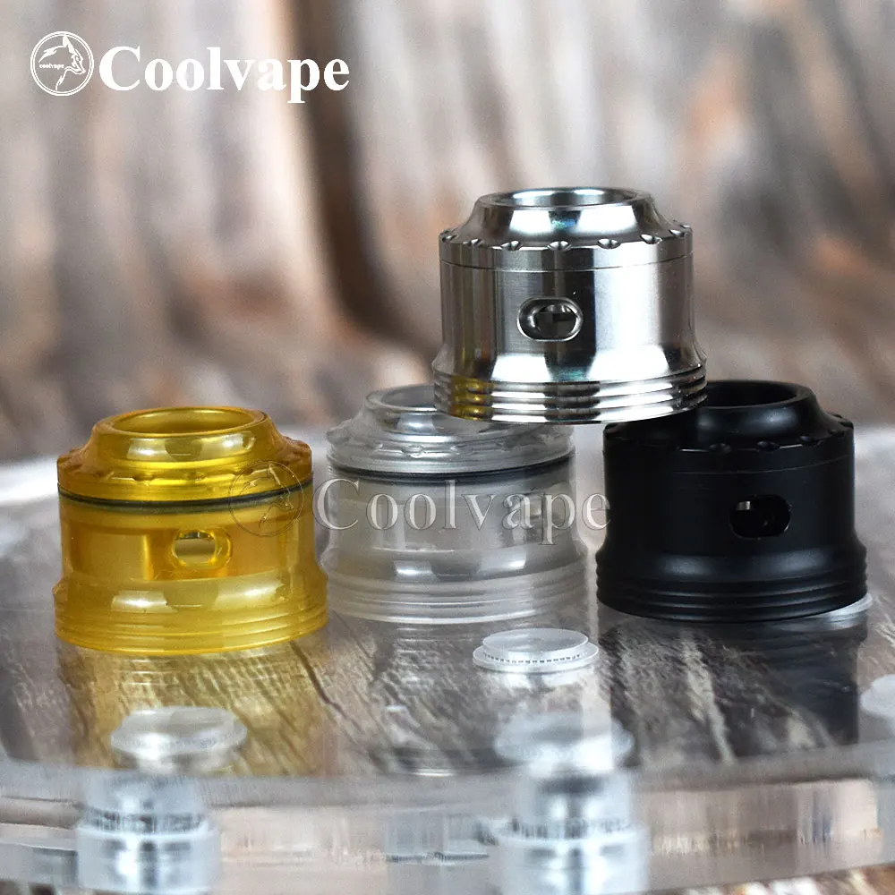 Coolvape Hellfire Maverick rda 22 мм RDA Black pei Ultem 3 кольцевая Крышка 24 OD на основании | Электроника