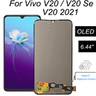 6,44 ''OLED для Vivo V20 Global  V20SE  V20 2021 LCD дисплей кодирующий преобразователь сенсорного экрана в сборе Замена