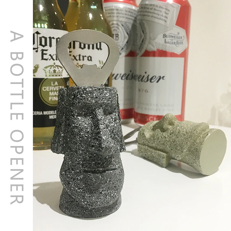 Фото Каменные статуи Moai, статуя на пасхальном острове, статуя монолита, украшение моай Bottel, настольные украшения, домашний декор GY47 №5