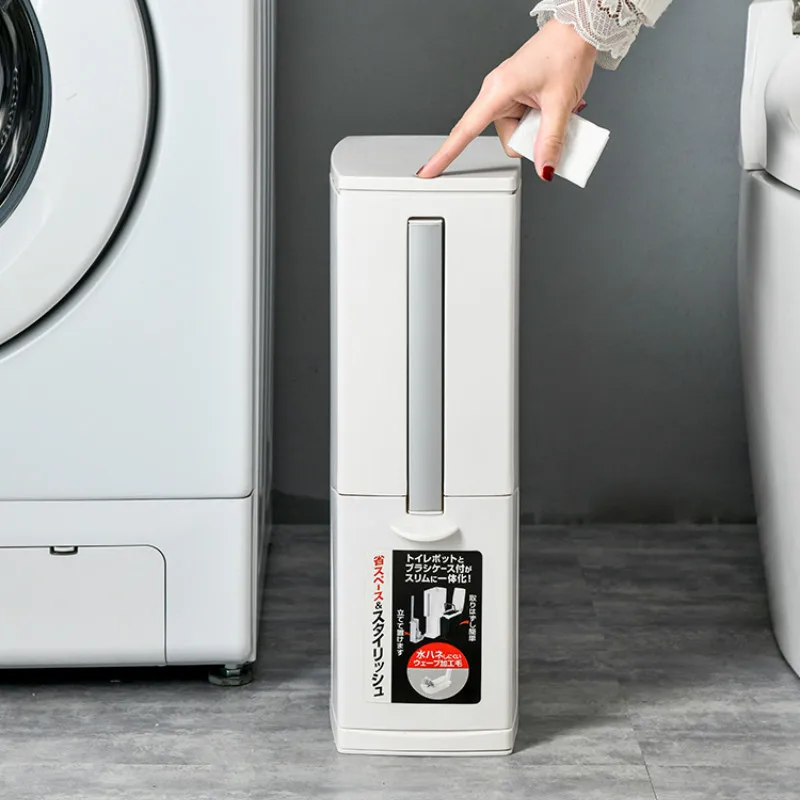 Многослойная мусорная корзина для туалета большой белый набор с крышкой