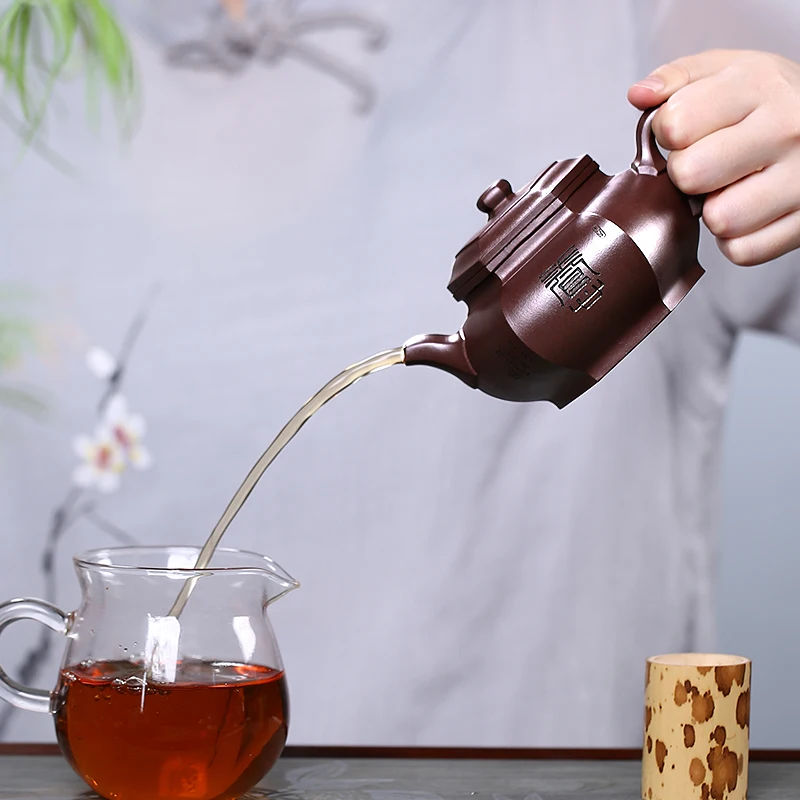 

Yixing GuYue hall are recommended pure manual single small purple clay teapot tea set yangxin six parties