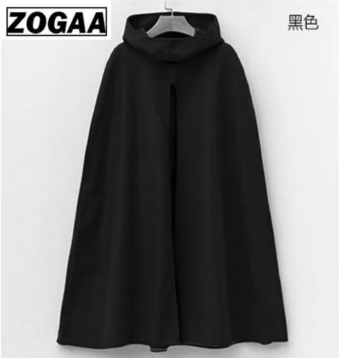 Пончо с капюшоном и Накидки 2018 зимний длинный плащ Batwing высоким воротом пальто