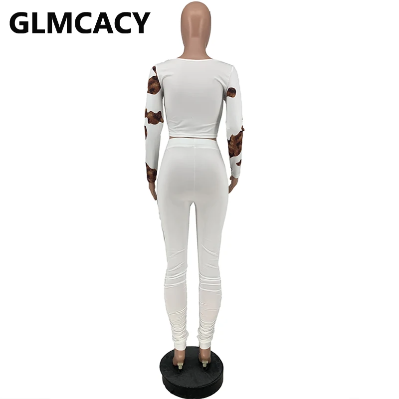 

Women Casual Two Piece Streetwear Chic Crop Top & Skinny Pants Set