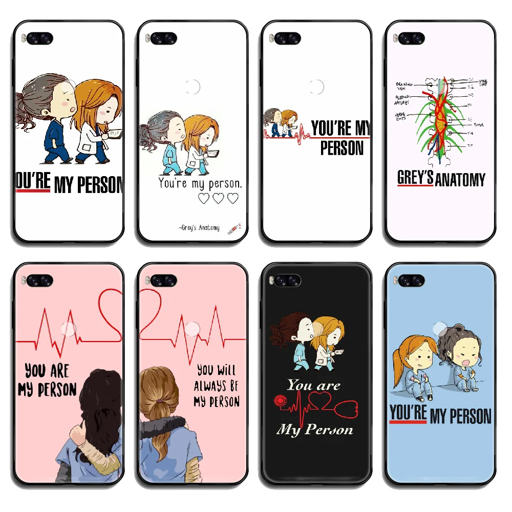 Чехол с рисунком Гриса анатомии You are my person для телефона Xiaomi Redmi Mi Note 3 5 6 8 9 A1 2 Max3 Mix2 X