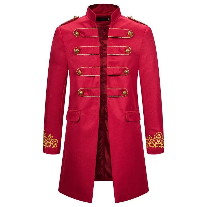 

Red Embroidery Blazer Men 2021 Brand Baroque Style Costume Homme Party Prom Suit Blazer Jacket Men Stage Singer Blazer Masculino
