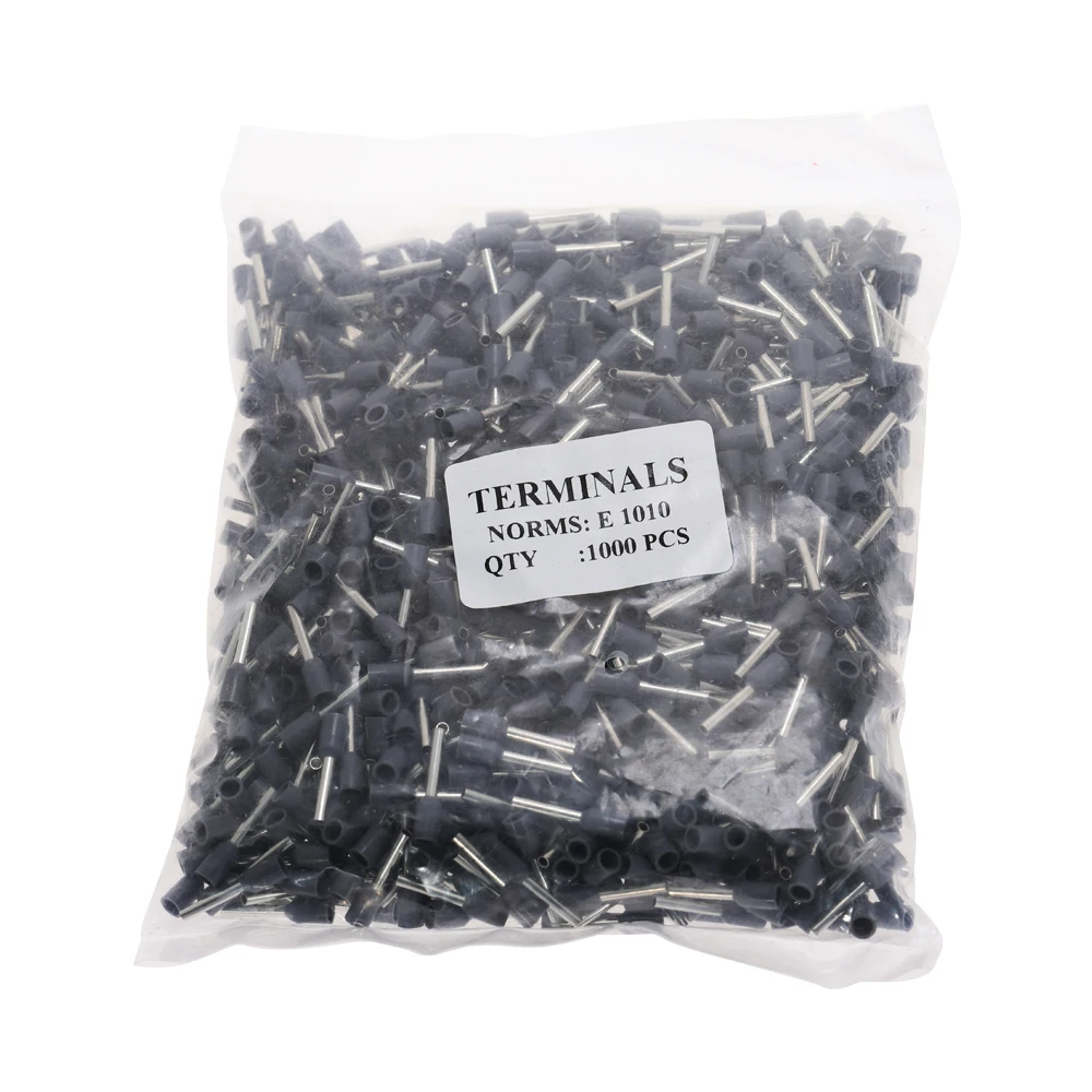 1000pcs/Pack E10-12 E10-18 Insulated Ferrules Terminal Block Cord End Wire Connector Electrical Crimp Terminator | Строительство и