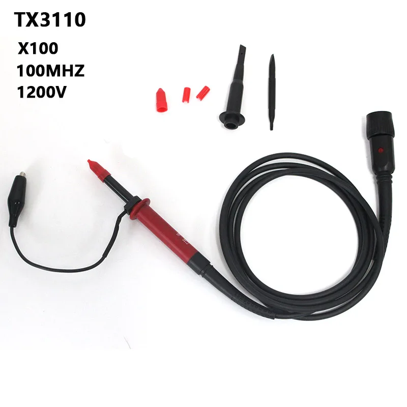 

TX3110 Needle Probe For Oscilloscope Fnirsi-1013d Attenuator X10 X100 100MHz 1200V Current Probe Cable Oscilloscope 2 Channels