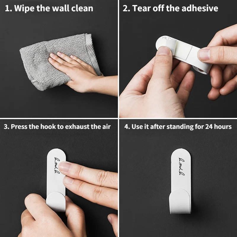 4pcsset kitchen wall hanging nail free door hooks creative nordic iron art viscose hook bathroom seamless adhesive robe hanger free global shipping