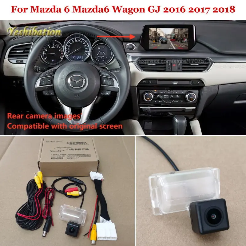 Камера заднего вида yeshiбация для Mazda 6 Mazda6 Wagon GJ 2016 ~ 2018 камера RCA и совместимый